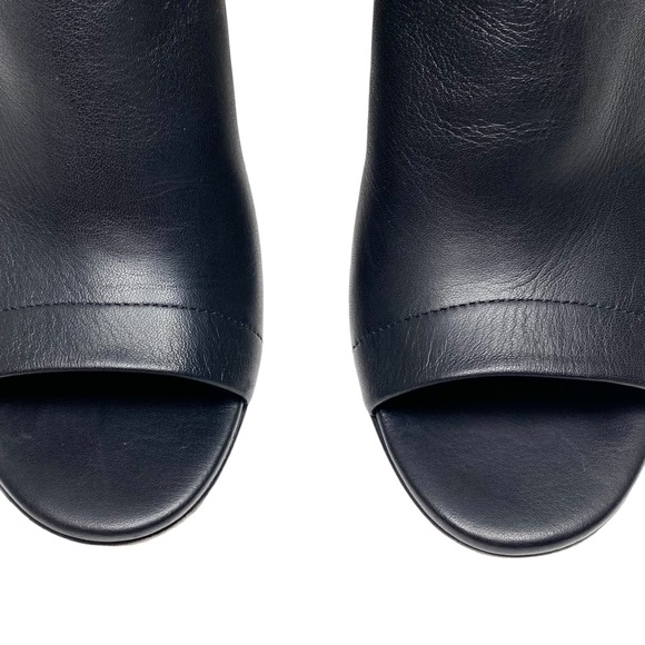 Vince Faye Leather Black Peep Bootie Sandals Size 6.5 - Picture 3 of 13